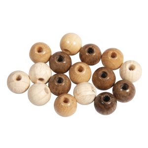 Holz Perlen Mischung, FSC 100%, 8mm ø, natur