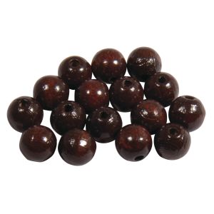 Holzperlen FSC 100%, poliert, 10mm ø, dunkelbraun