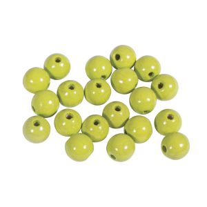 Holzperlen FSC 100%, poliert, 10mm ø, blaugrün