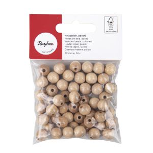 Holzperlen FSC 100%, poliert, 10mm ø, natur