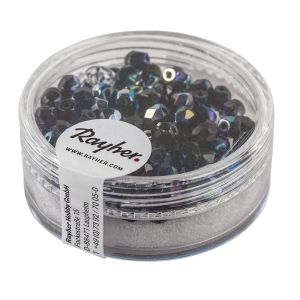 Glas Schliffperle, 4mm ø, onyx