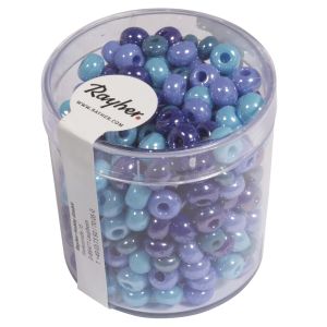 Glas-Großlochradl,opak, blau,türkis Töne