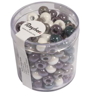 Glas-Großlochradl,opak,grau,lila,weiß T.