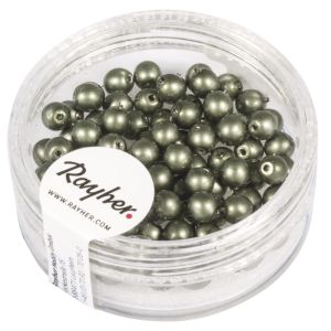 Renaissance Glaswachsperlen, matt, 4mm ø, antikolive
