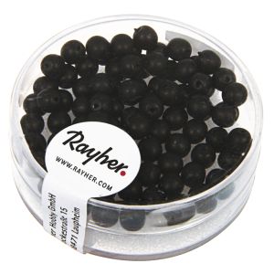 Renaissance Glaswachsperlen, matt, 4mm ø, schwarz
