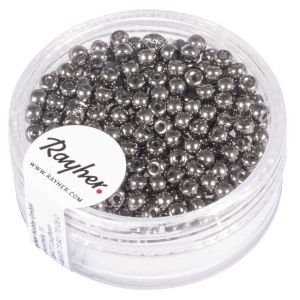 Rocailles, 3mm ø, anthrazit