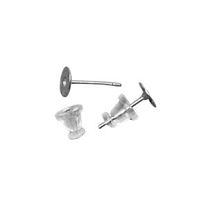 Ohrstecker m. Platte + Clutch, 6mm ø