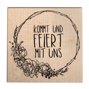 Stempel 'kommt und feiert mit uns'