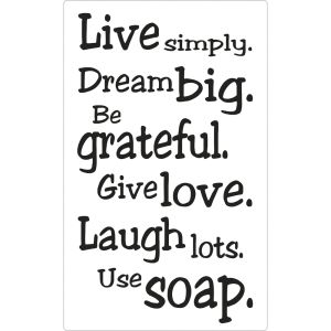 Label 'Live simply...'