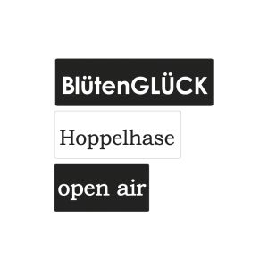 Labels openair,Hoppelhase,Blütenglück