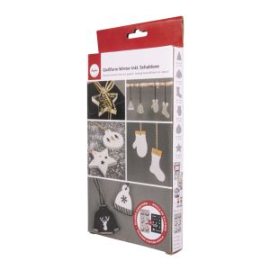 Silikon-Gießform Winter + Schablone A5