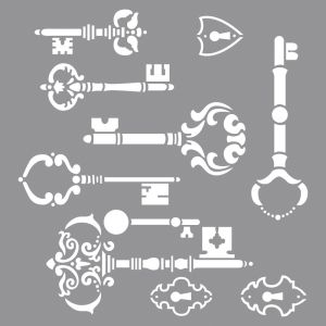 Schablone Vintage Schlüssel