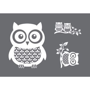 Siebdruck-Schablone Eulen