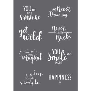 Siebdruck-Schablone Sprüche A5