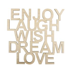 Holzschrift 'Enjoy,Laugh,Wish...'FSC100%