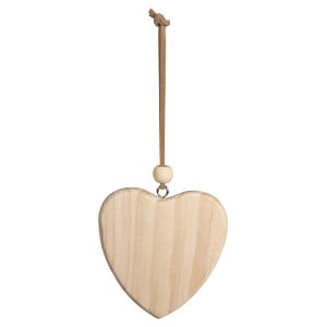 Pendent. bois Coeur, FSC Mix Credit, 7cm