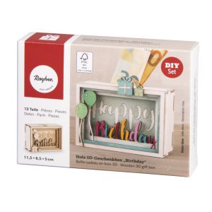 Holz 3D-Geschenkbox, FSC Mix Credit