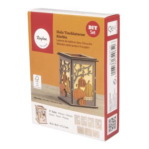 Holz Tischlaterne Kürbis, FSC Mix Credit