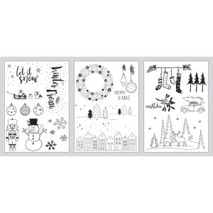 Fenster Malvorlagen Winter/Xmas