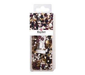 Sequins and glass beads mix with wire