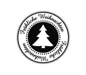 Stamp  Fröhliche Weihnachten , 3cm ø