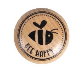 Stamp  Bee happy , 3cm ø