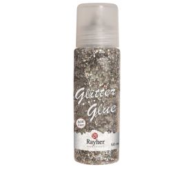 Glitter glue coarse, silver