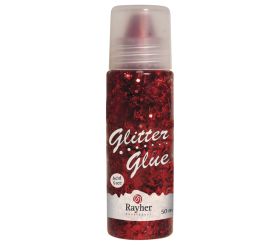 Glitter glue Space, classic red