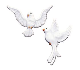 Wax motif: Dove, painted