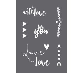 Screen-printing stencil  with love  A5