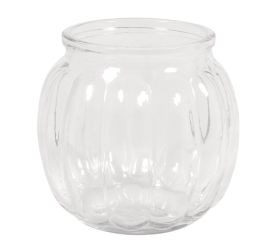 glass vase, w. groove-bellied body shape