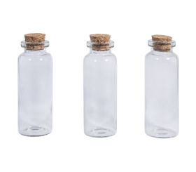 glass container with cork lid, 2.3cm ø