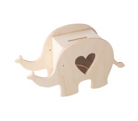 Holz Spardose Elefant, FSC 100%
