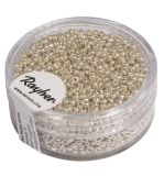 Rocailles, 2,0 mm ø, perlmutt, silber