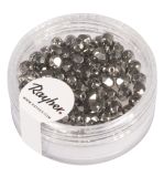 Glas Schliffperle, 4mm ø, anthrazit