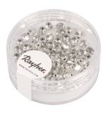 Glas Schliffperle, 4mm ø, brillant silber