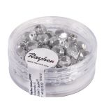 Glas Schliffperle, 6mm ø, brill.silber