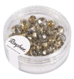 Glas Schliffperle, 6mm ø, gold