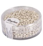 Metallic-Rocailles, matt, weiß