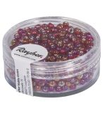 Rocailles m.Silbereinzug+Rainbow, ø2,6mm, pompadur-rot