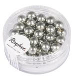 Renaissance Glaswachsperlen, 6mm ø, altsilber