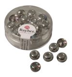 Glas-Großlochradl,transp.metallic, 9mm ø, silber irisierend