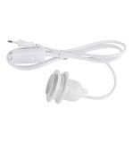 Lamp socket with switch, f. E27 socket, white