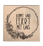 Stempel 'kommt und feiert mit uns'