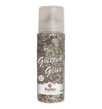 Glitter glue coarse, silver