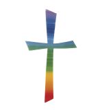 Wachs-Motiv Kreuz Regenbogen