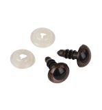 Plastic safety eyes, 8mm ø, dark brown
