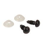 Plastic safety eyes, 6mm ø, dark brown