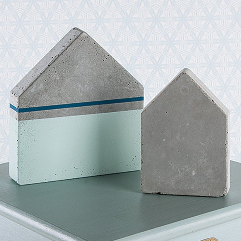 Cement-house with mint Chalky Finish paint