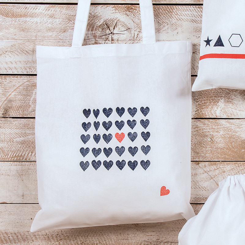 CANVAS - cotton bag hearts